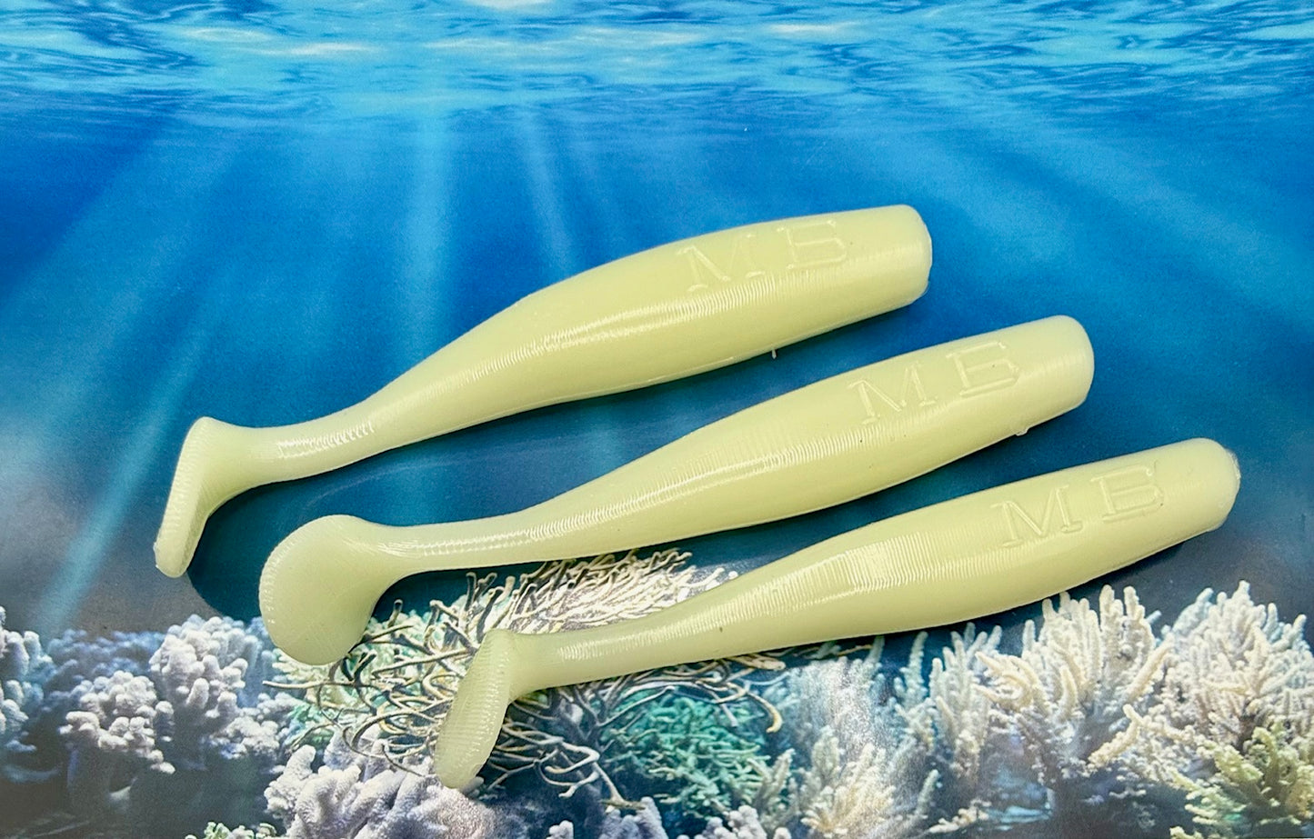 MEKENI'S SEXYBONE GLOW SWIMBAIT Various Sizes and styles Please specify when ordering.